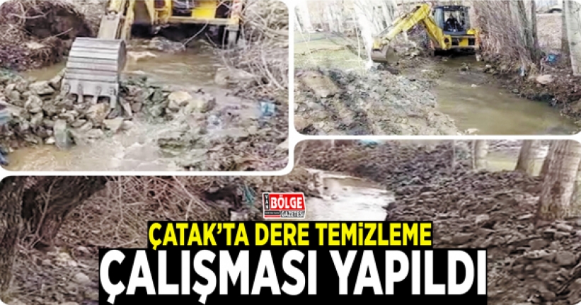 Çatak'ta dere temizleme çalışması