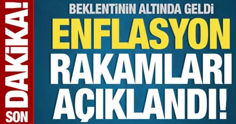 Enflasyon rakamları açıklandı