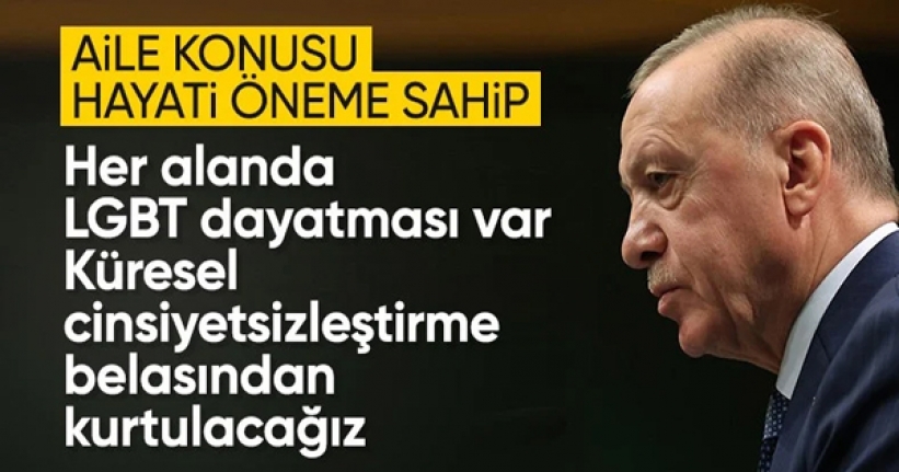 Cumhurbaşkanı Erdoğan'dan cinsiyetsizleştirme projeleri uyarısı