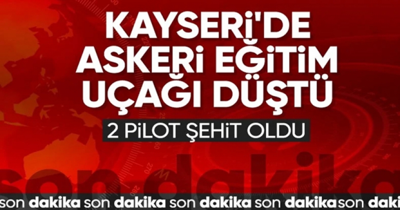 Kayseri'de eğitim uçağı düştü