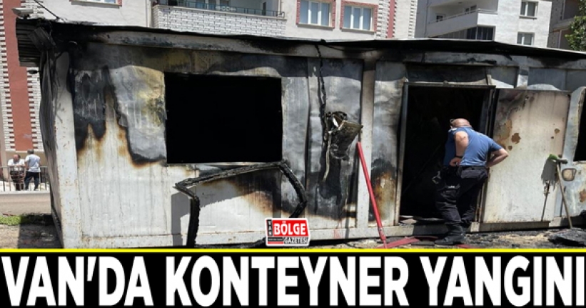 Van'da konteyner yangını