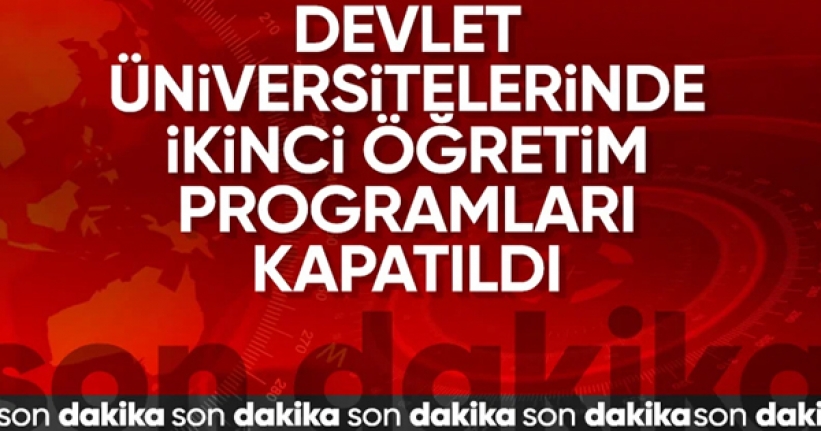 Devlet üniversitelerinde ikinci öğretim programları kapatıldı