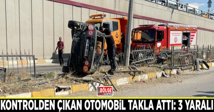 Kontrolden çıkan otomobil takla attı: 3 yaralı