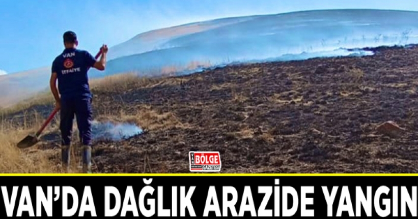 Van’da dağlık arazide yangın