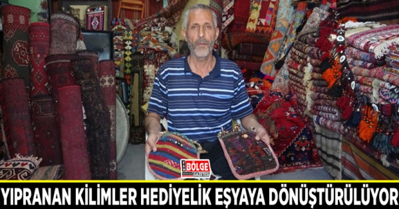 Yıpranan kilimler hediyelik eşyaya dönüştürülüyor