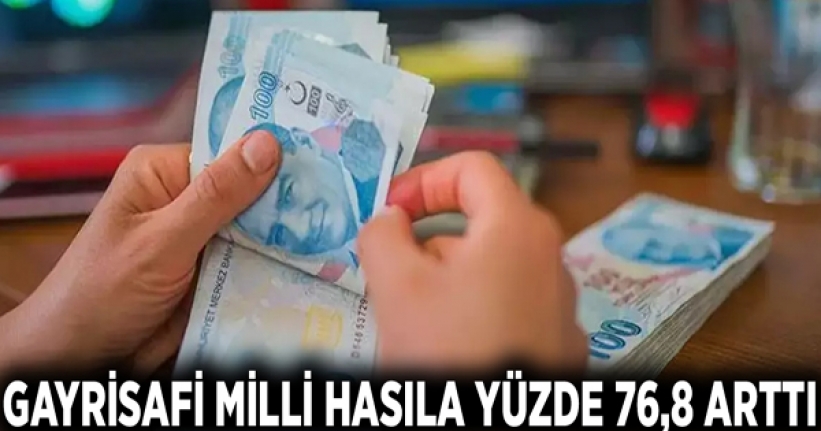 Gayrisafi milli hasıla yüzde 76,8 arttı