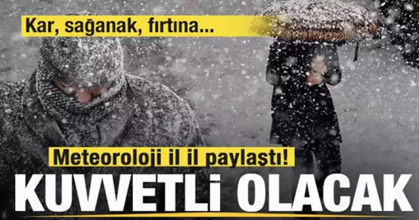 Meteoroloji il il paylaştı! Kuvvetli olacak!