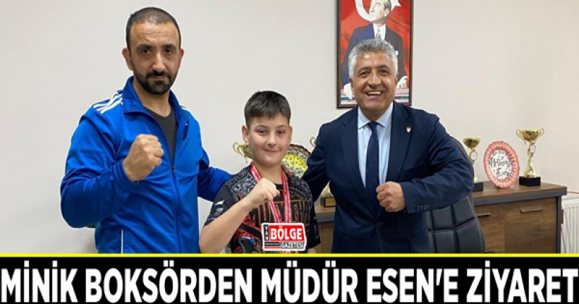 Minik boksörden Müdür Esen'e ziyaret