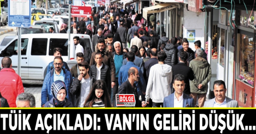 TÜİK açıkladı: Van'ın geliri düşük…