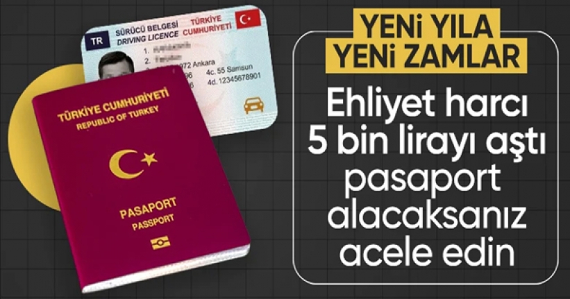 Yeni ehliyet ve pasaport ücretleri belli oldu