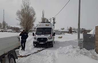 Hasta almaya giden ambulans kara saplandı