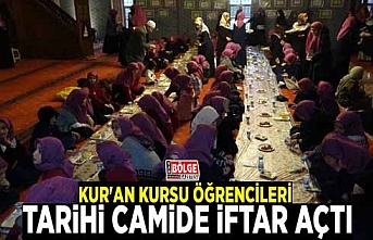 Küçük Kur'an kursu öğrencileri tarihi camide iftar açtı