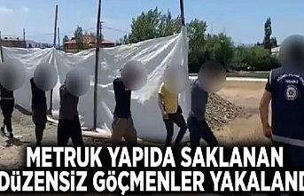 Metruk yapıda saklanan düzensiz göçmenler yakalandı