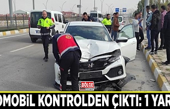 Otomobil kontrolden çıktı: 1 yaralı