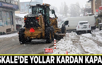 Başkale’de yollar kardan kapandı