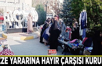 Gazze yararına hayır çarşısı kuruldu