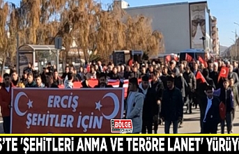 Erciş’te 'şehitleri anma ve teröre lanet' yürüyüşü...