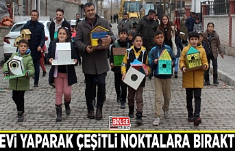 Kuş evi yaparak çeşitli noktalara bıraktılar