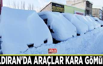 Çaldıran'da araçlar kara gömüldü