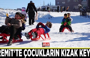 Edremit'te çocukların kızak keyfi...