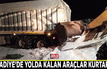 Muradiye'de yolda kalan araçlar kurtarıldı