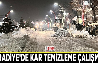 Muradiye’de kar temizleme çalışması