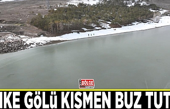 Sıhke Gölü kısmen buz tuttu