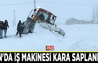 Van'da iş makinesi kara saplandı...