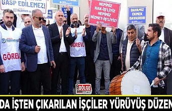 Van’da işten çıkarılan işçiler yürüyüş düzenledi