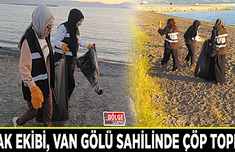 KATAK ekibi, Van Gölü sahilinde çöp topladı