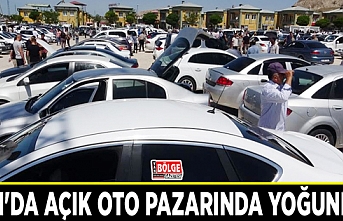 Van'da açık oto pazarında yoğunluk