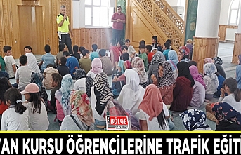 Kur'an kursu öğrencilerine trafik eğitimi…