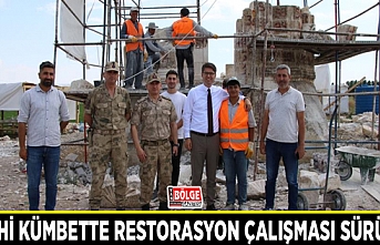 Tarihi kümbette restorasyon çalışması sürüyor