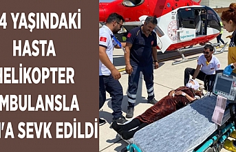 94 yaşındaki hasta helikopter ambulansla Van'a sevk edildi