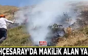 Bahçesaray'da makilik alan yandı