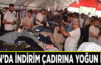 İndirim çadırına yoğun ilgi