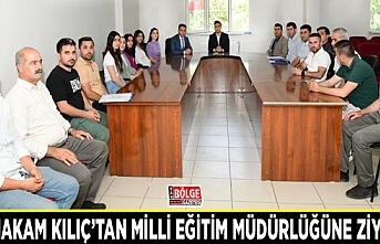 Kaymakam Kılıç’tan Milli Eğitim Müdürlüğüne ziyaret