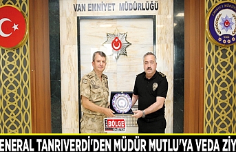 Tümgeneral Tanrıverdi'den Müdür Mutlu'ya veda ziyareti