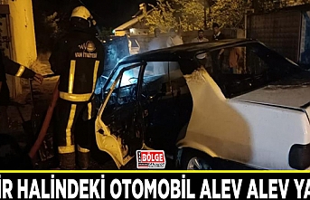 Van'da seyir halindeki otomobil alev alev yandı