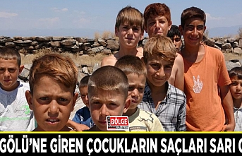 Van Gölü’ne giren çocukların saçları sarı oldu