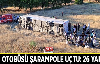 Van otobüsü şarampole uçtu: 26 yaralı