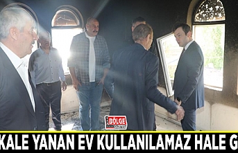 Başkale yanan ev kullanılamaz hale geldi