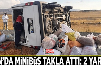 Van’da minibüs takla attı: 2 yaralı