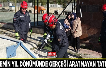 Depremin yıl dönümünde gerçeği aratmayan tatbikat