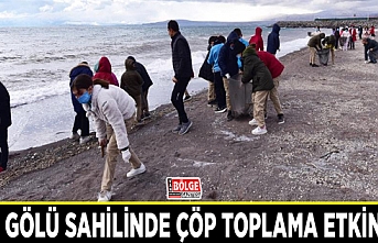 Van Gölü sahilinde çöp toplama etkinliği