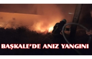 Başkale'de anız yangınına itfaiye müdahale...