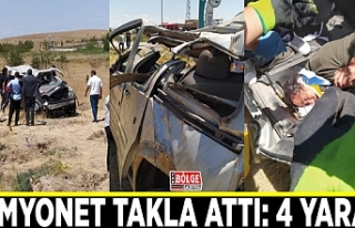 Kamyonet takla attı: 4 yaralı