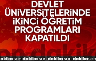 Devlet üniversitelerinde ikinci öğretim programları...