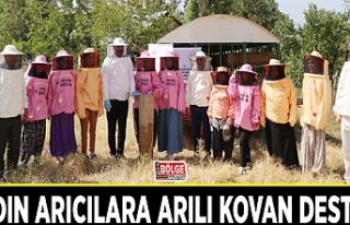 Kadın arıcılara arılı kovan desteği