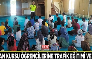 Kur'an kursu öğrencilerine trafik eğitimi...